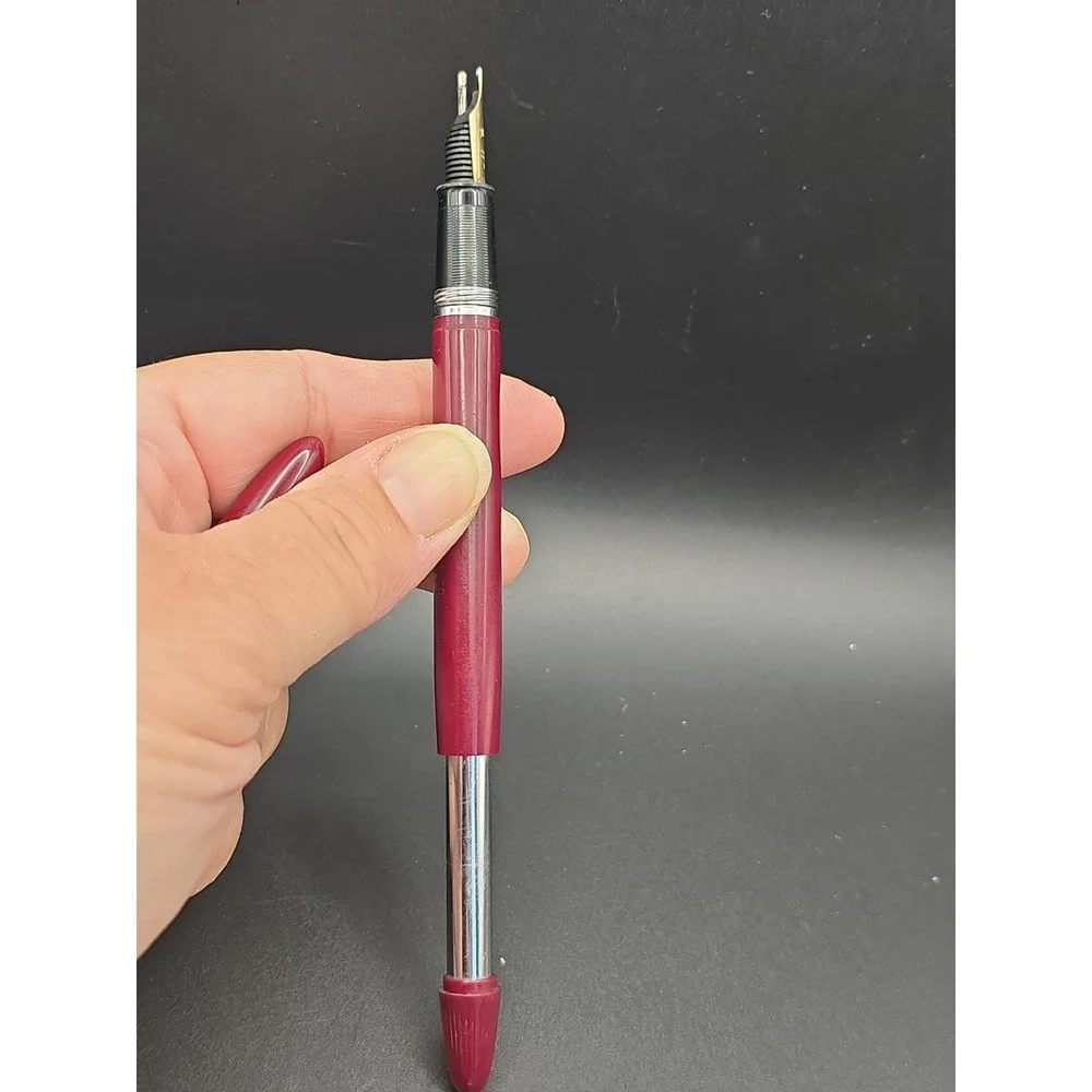 VTG Sheaffer Fountain Pen Red Burgundy 14k Yellow Gold Nib Not Tested Restoratio